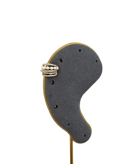 Özel Seri Zirkon Taşlı İnci Sıralı Mini Yıldız Detay Kıkırdak Küpe