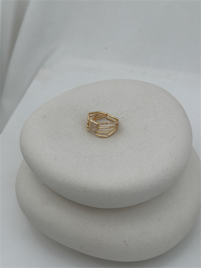 Özel Seri Zirkon Taşlı Izgara Model Kenar Ayarlanabilir Yüzük