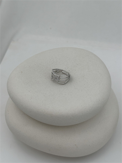 Özel Seri Zirkon Taşlı Izgara Model Kenar Ayarlanabilir Yüzük