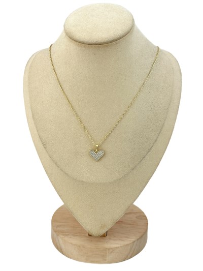 Özel Seri Zirkon Taşlı Kalp Figür Zincir Kolye ( 45 Cm )