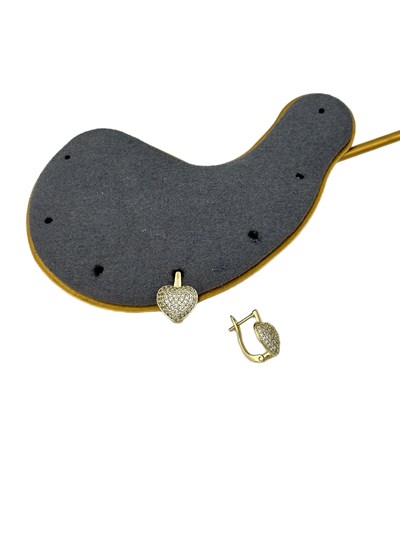 Özel Seri Zirkon Taşlı Kalp Küpe