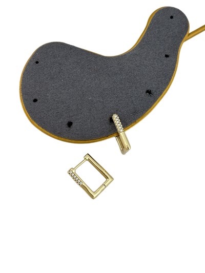 Özel Seri Zirkon Taşlı Kare Halka Küpe