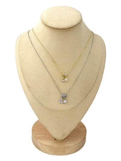 Özel Seri Zirkon Taşlı Kelebek Figür Charm Kolye ( 52 Cm )