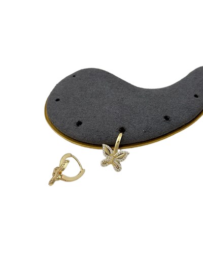 Özel Seri Zirkon Taşlı Kelebek Halka Küpe