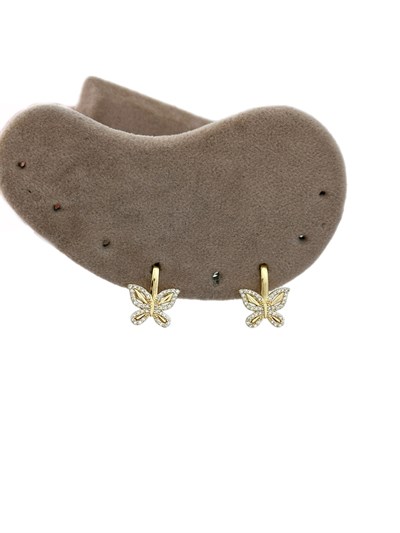 Özel Seri Zirkon Taşlı Kelebek Halka Küpe