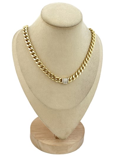 Özel Seri Zirkon Taşlı Kısa Kapama Gurmet Kolye ( 45 Cm )