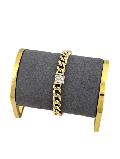 Özel Seri Zirkon Taşlı Kısa Kapama Gurmet Bileklik ( 19 Cm )