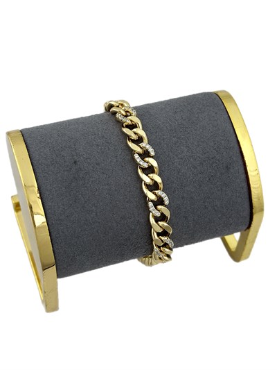 Özel Seri Zirkon Taşlı Klasik Zincir Bileklik ( 20 Cm )