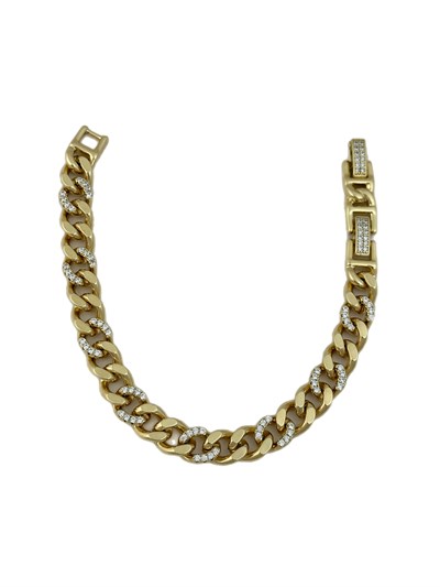 Özel Seri Zirkon Taşlı Klasik Zincir Bileklik ( 20 Cm )