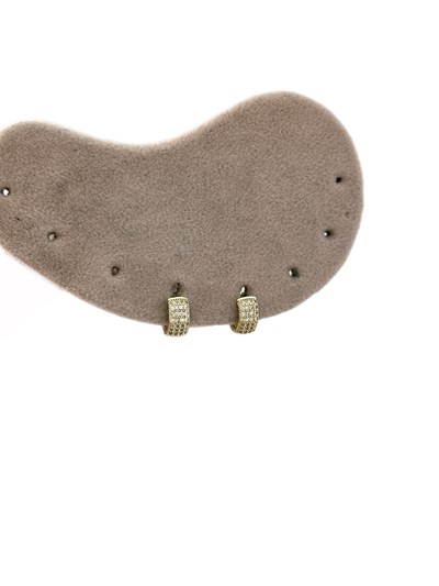 Özel Seri Zirkon Taşlı Köşegen Halka Küpe ( İç Çap : 7 MM )