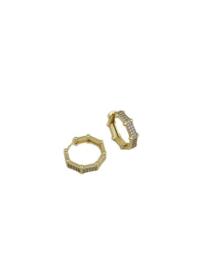 Özel Seri Zirkon Taşlı Köşegen Halka Küpe ( 1.9 Cm )