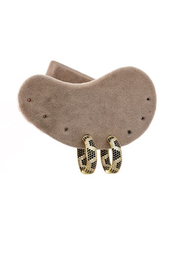 Özel Seri Zirkon Taşlı Leopar Desen Görünüm Tasarım Küpe ( İç Çap : 2 Cm )