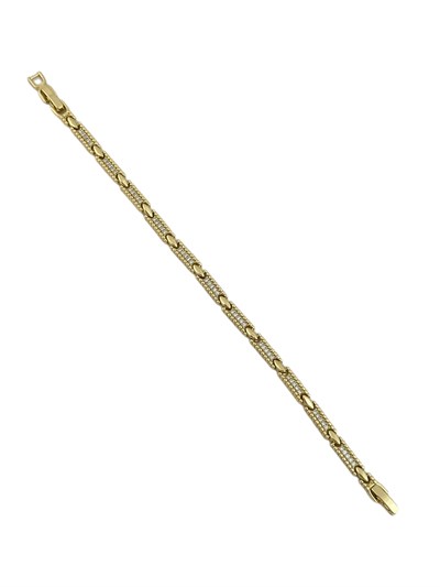 Özel Seri Zirkon Taşlı Oval Plaka Detay Bileklik ( 19 Cm )