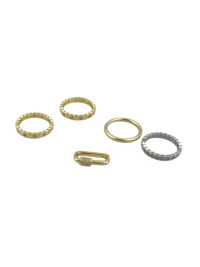 Özel Seri Zirkon Taşlı Petek Model Çoklu Yüzük ( M Beden Uyumlu)