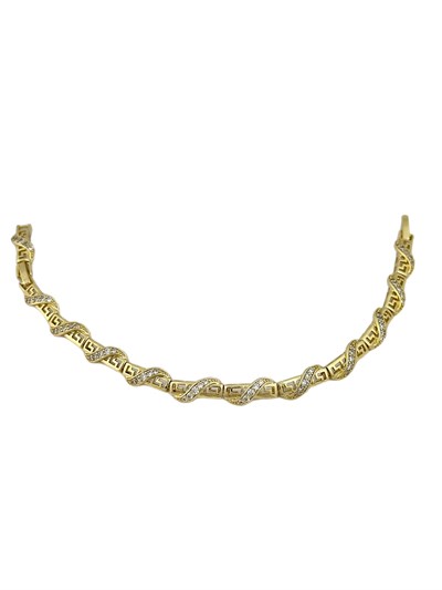 Özel Seri Zirkon Taşlı Sarmal Figür Tasarım Bileklik ( 20 Cm )