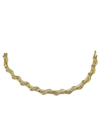 Özel Seri Zirkon Taşlı Sarmal Figür Tasarım Bileklik ( 20 Cm )