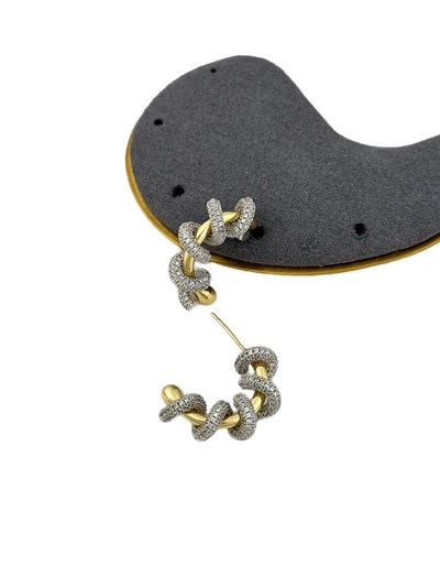 Özel Seri Zirkon Taşlı Sarmal Tasarım Küpe