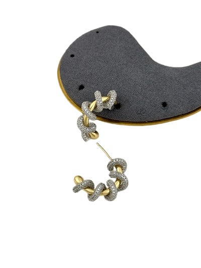 Özel Seri Zirkon Taşlı Sarmal Tasarım Küpe