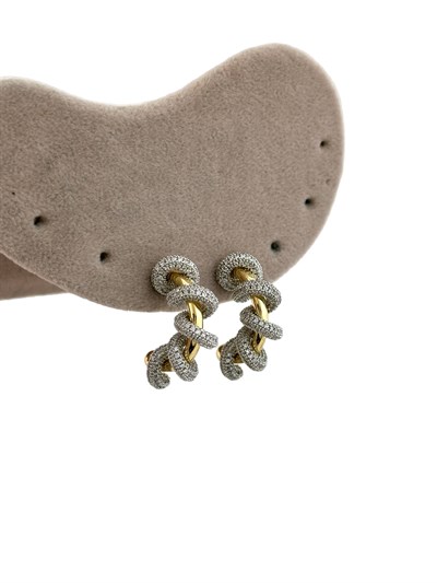 Özel Seri Zirkon Taşlı Sarmal Tasarım Küpe