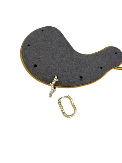 Özel Seri Zirkon Taşlı Sarmaşık Model Oval Halka Küpe