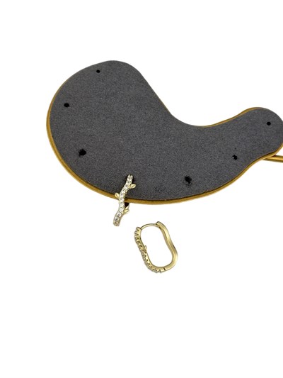 Özel Seri Zirkon Taşlı Sarmaşık Model Oval Halka Küpe