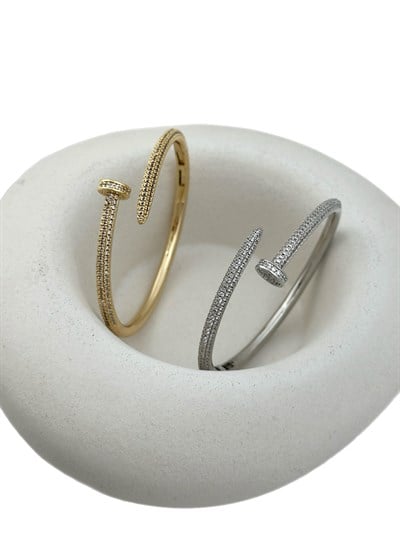 Özel Seri Zirkon Taşlı Tasarım Çivi Bileklik