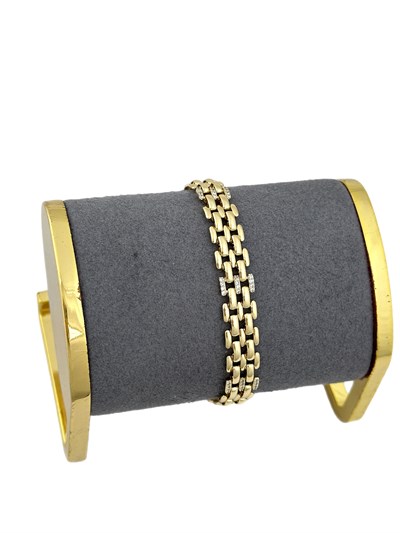 Özel Seri Zirkon Taşlı Tasarım Hasır Zincir Bileklik ( 18 Cm )