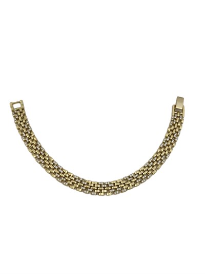 Özel Seri Zirkon Taşlı Tasarım Hasır Zincir Bileklik ( 18 Cm )