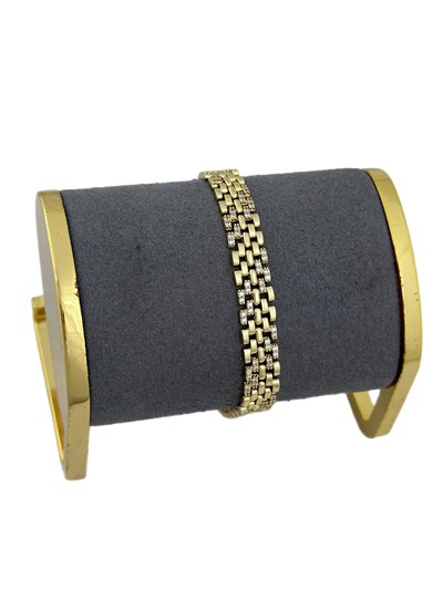 Özel Seri Zirkon Taşlı Tasarım Hasır Zincir Bileklik ( 18 Cm )