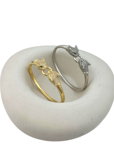 Özel Seri Zirkon Taşlı Tasarım Kaplan Bileklik