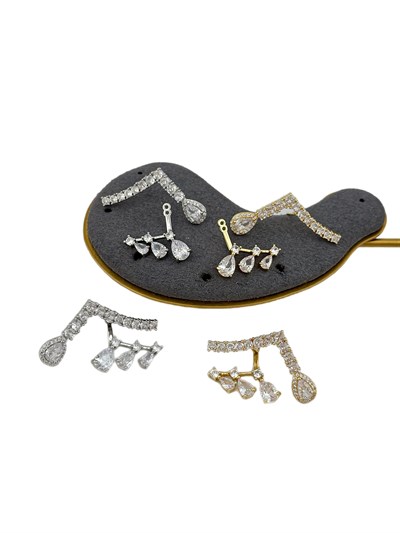 Özel Seri Zirkon Taşlı Tasarım Küpe