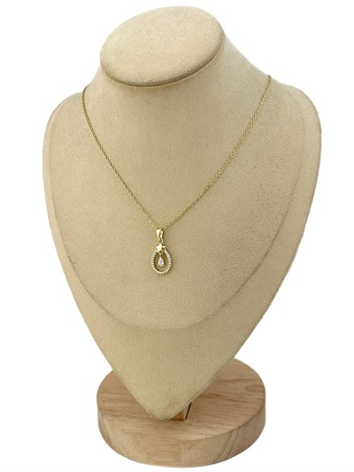 Özel Seri Zirkon Taşlı Tasarım Zincir Kolye ( 45 Cm )