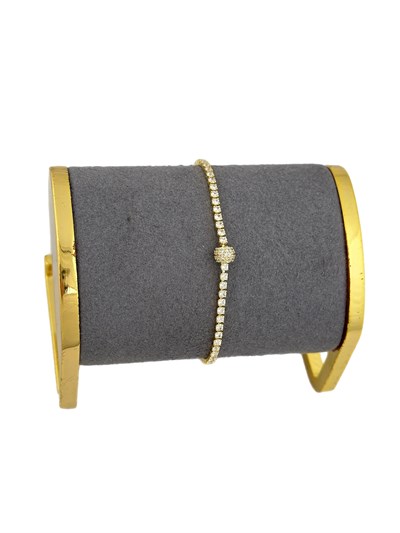 Özel Seri Zirkon Taşlı Topçuk Detay Su Yolu Bileklik (20 Cm)