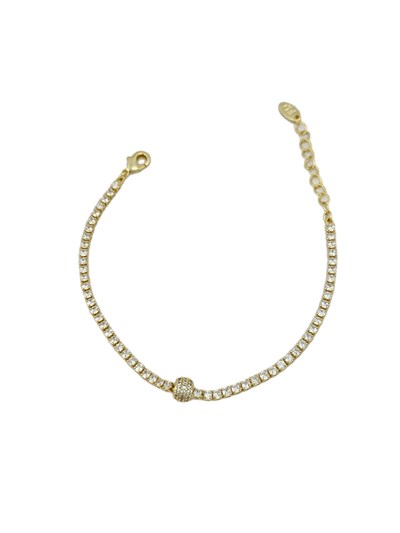 Özel Seri Zirkon Taşlı Topçuk Detay Su Yolu Bileklik (20 Cm)