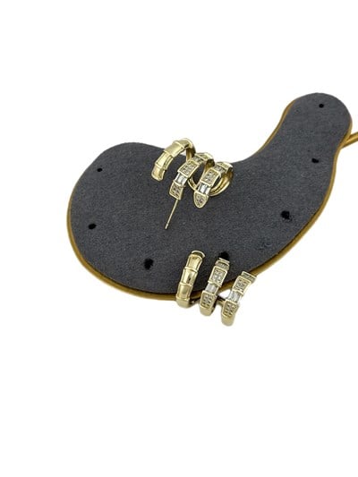 Özel Seri Zirkon Taşlı Üçlü Görünüm Tasarım Yılan Küpe