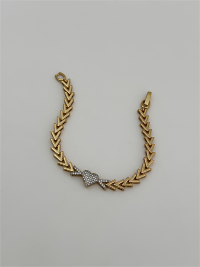 Özel Seri Zirkon Taşlı V Model Figür Bileklik ( 18 Cm ).