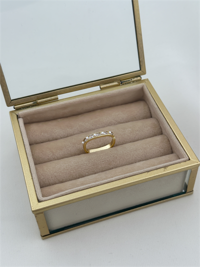 Özel Seri Zirkon Taşlı Ve İncili Kare Ayarlanabilir Yüzük