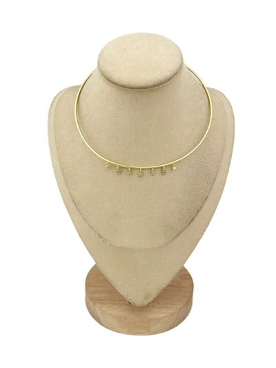 Özel Seri Zirkon Taşlı ve Plaka Yıldız Sallantılı Boru Plaka Choker Kolye