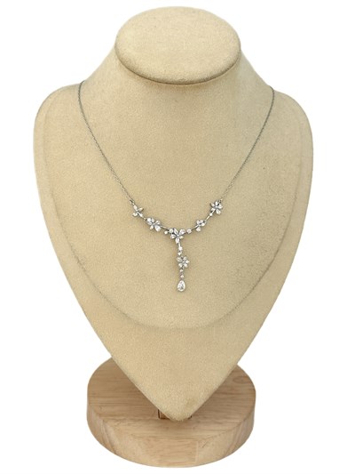 Özel Seri Zirkon Taşlı Y Model Damla Taş Sallantılı Kolye (52 Cm)