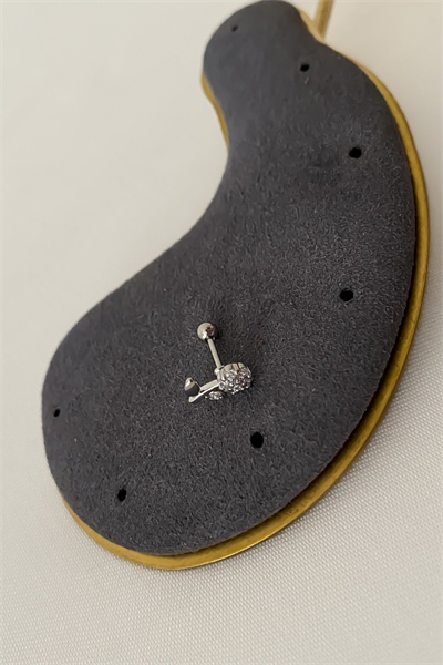 Özel Seri Zirkon Taşlı Yapraklı Çiçek Piercing