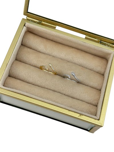 Özel Seri Zirkon Taşlı Yılan Figür Serçe Parmak Ayarlanabilir Yüzük