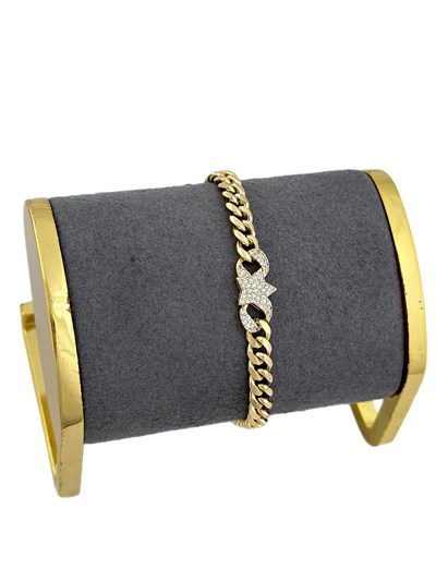 Özel Seri Zirkon Taşlı Yıldız Detay Klasik Zincir Bileklik ( 19 Cm )