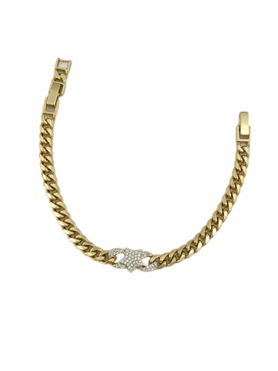 Özel Seri Zirkon Taşlı Yıldız Detay Klasik Zincir Bileklik ( 19 Cm )