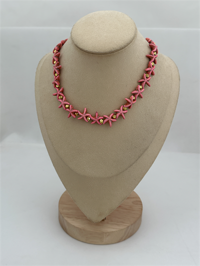 Pembe Deniz Yıldız Choker Kolye (37 Cm)