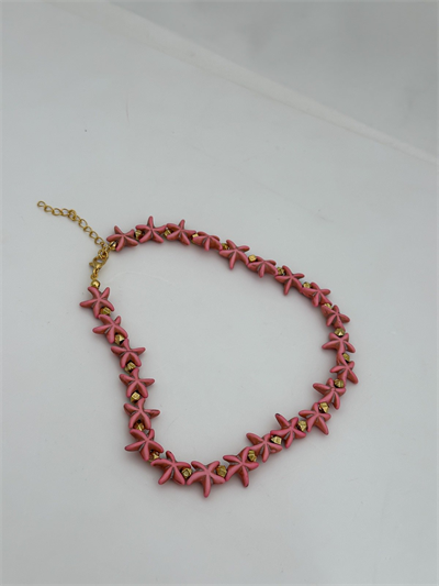 Pembe Deniz Yıldız Choker Kolye (37 Cm)