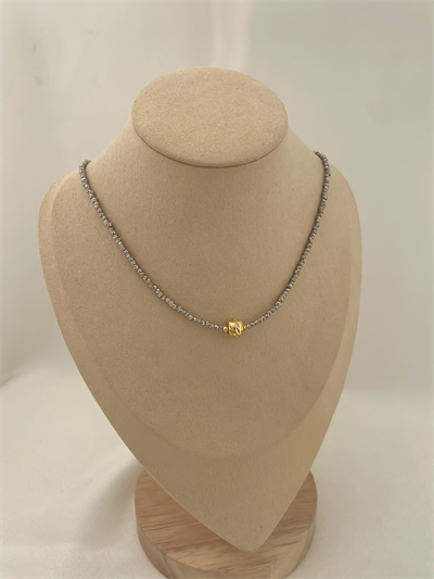 Pirinç Üzeri Rodyum Kaplama Gümüş Dorika Sıralı Lazer Kesim Topçuk Detay Kolye (44 Cm)