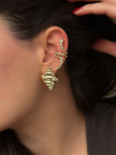 Plaka Bombeli Kruvasan Küpe Kombini