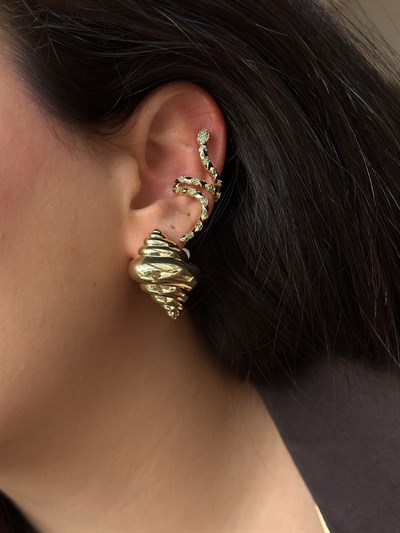 Plaka Bombeli Kruvasan Küpe Kombini