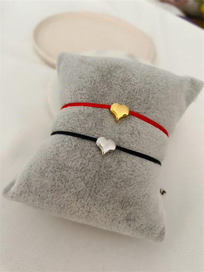 Plaka Bombeli Minimal Kalp Figür Bileklik