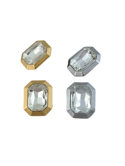 Plaka Kenar Detay Tasarım Kristal Taş Küpe